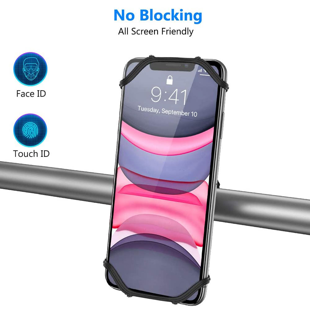 Phone in the mount with the bands clear of the screen, face unlock and fingerprint sensor