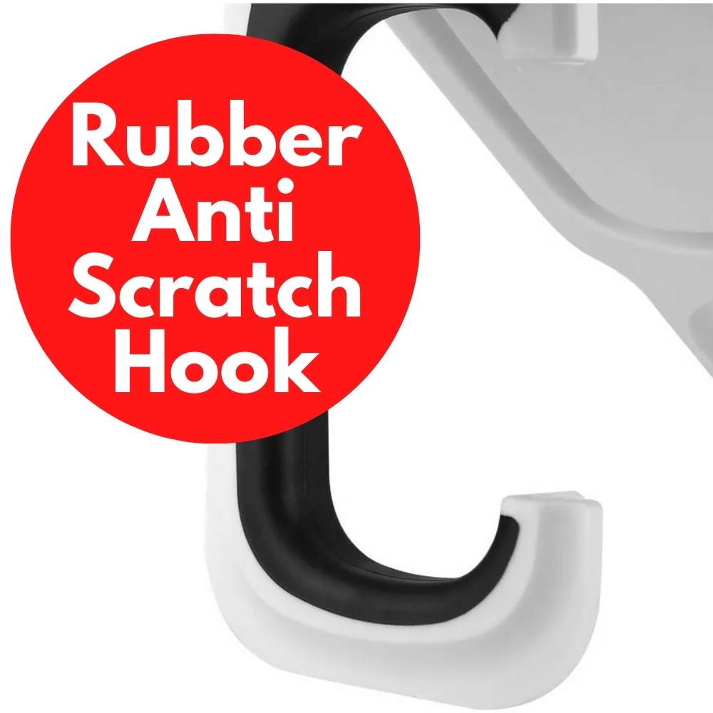Close up of the rubber hook on the wall hanger