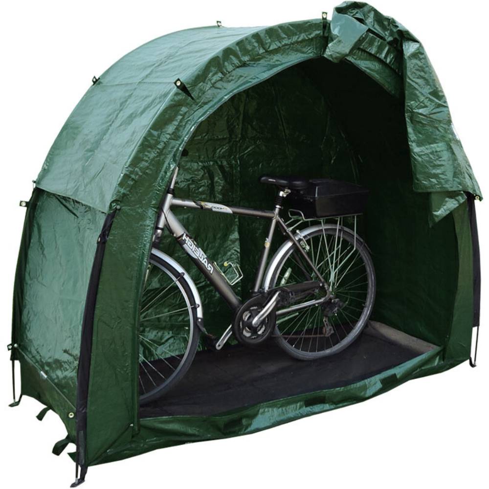 A bicycle tent covering bikes outdoors